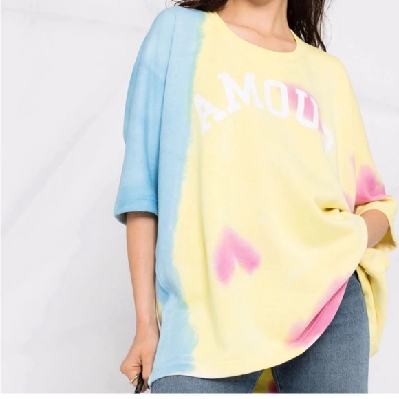 NWT Zadig & Voltaire Oversized Sweatshirt Portland Amour tie Dye Small - Picture 1 of 7